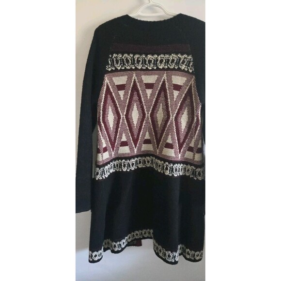 BCBG maxazria Multi Colored Aztec tribal southwestern Style Career cardigan M - Picture 7 of 11